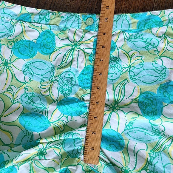 Lilly Pulitzer Vintage White Label Blue Green Sea Creature Shorts 10P - Picture 11 of 12